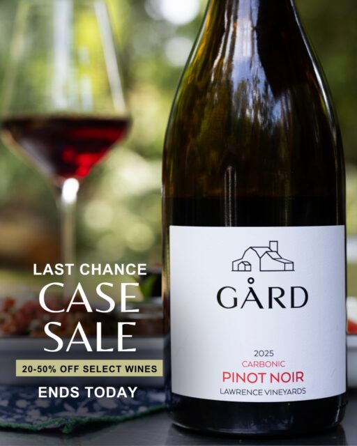 Last day! Our Double‑Your‑Discount Labor Day Case Sale wraps up tonight. Grab full cases of your favorite select Gård wines at 20–50% off. Club members get the biggest savings, but everyone gets a great deal!

Shop at gardwine.com/case-sale or stop into a tasting room today. Please note: Gård Woodinville is closed Tuesdays.