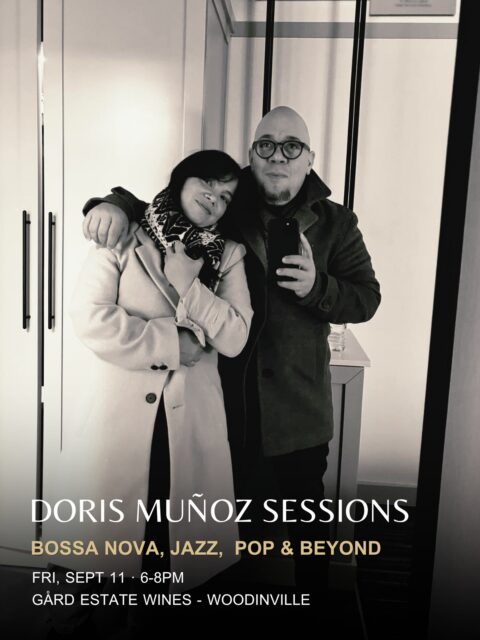 Looks like a debut album. Sounds like bossa nova, smooth jazz, and a perfect Friday evening! Catch Doris Muñoz live — all the way from Puerto Rico! Expect bossa nova, smooth jazz, pop, and a perfect Friday vibe.
Gård Woodinville | Friday, Sept 11 | 6-8pm | No cover
Fun fact: she’s the younger sister of our own photographer extraordinaire (and musician - also pictured here), William Muñoz, who’ll be cheering her on all night.
Reserve your spot: gardwine.com/locations