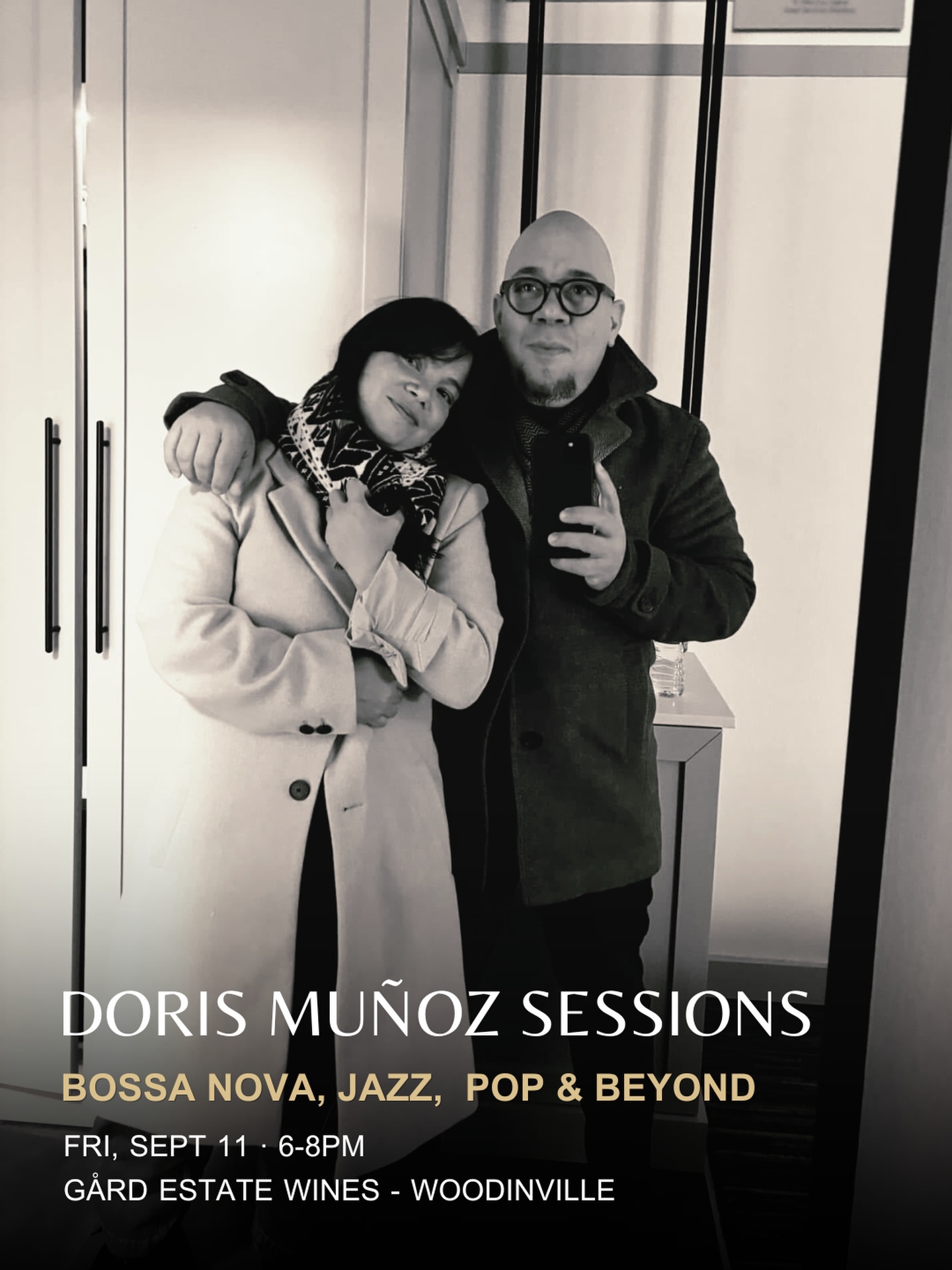 Looks like a debut album. Sounds like bossa nova, smooth jazz, and a perfect Friday evening! Catch Doris Muñoz live — all the way from Puerto Rico! Expect bossa nova, smooth jazz, pop, and a perfect Friday vibe.
Gård Woodinville | Friday, Sept 11 | 6-8pm | No cover
Fun fact: she’s the younger sister of our own photographer extraordinaire (and musician - also pictured here), William Muñoz, who’ll be cheering her on all night.
Reserve your spot: gardwine.com/locations