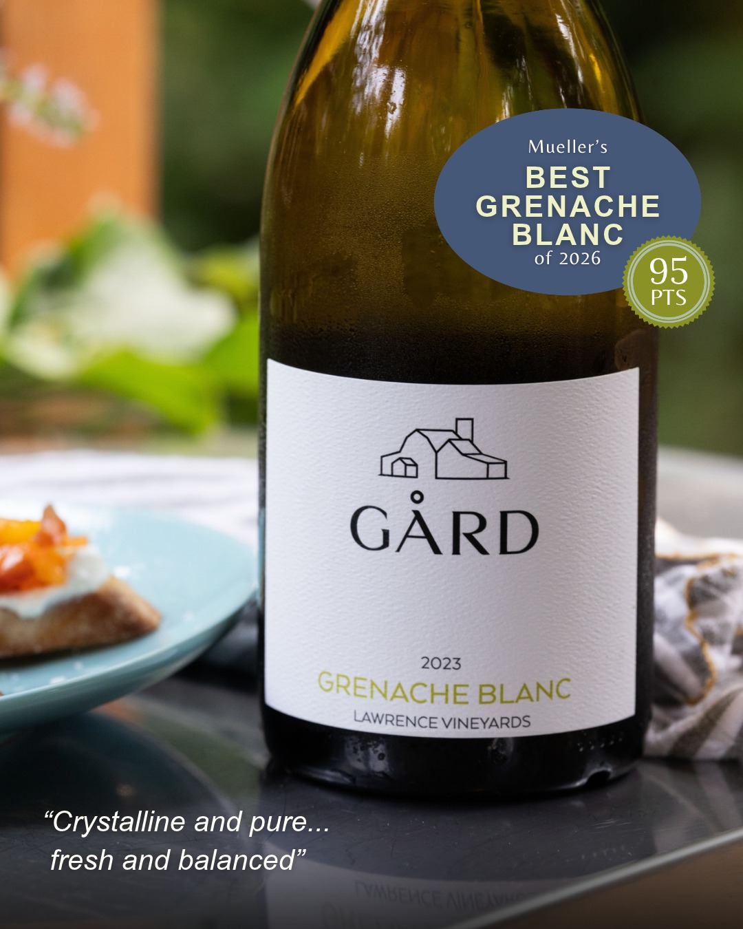 Grenache Day, but make it Grenache Blanc! Our 2023 was just named Best Washington Grenache Blanc of 2026 by Anthony Mueller.🎉 Fresh, plush, and layered with orchard fruit, brioche, and almond paste. A small lot with a big story.

👉 95 pts
👉 Under 200 cases

We're so proud of this wine (which also happens to be Lisa's fave), as well as our vineyard and production teams! Cheers to them this #grenacheday !!!🥂

.
.
.
#MatíasKúsulas
#thegrapealchemist 
@lawrencevineyards 
@corfucrossingvineyard